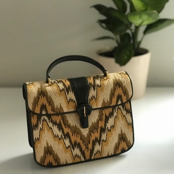 NETTIE ROSENSTEIN Tapestry Tribal Print RARE EDITION Mini Handbag - Picture 3 of 17